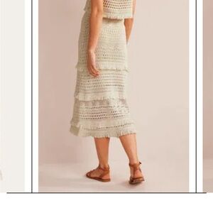 Boden Fringe Crochet Knitted Skirt Small